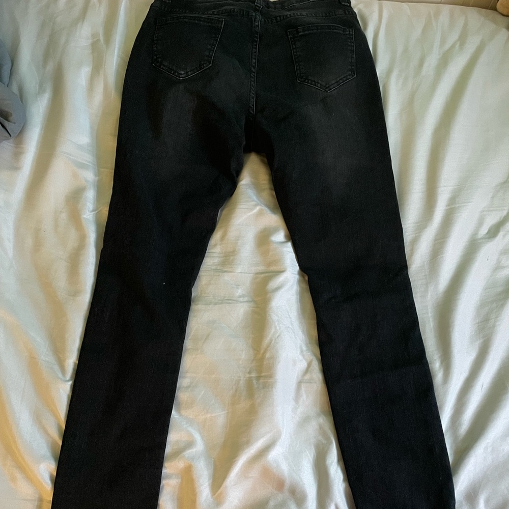 black ripped jeans